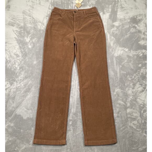 Faherty Julianne Pant Women 29 Brown Stretch Corduroy Classic Boho Casual New